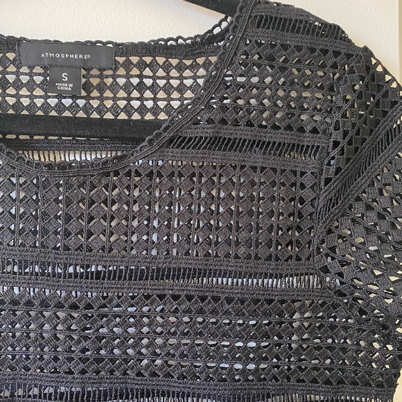 Atmosphere black see-through net top - Picture 2 of 2